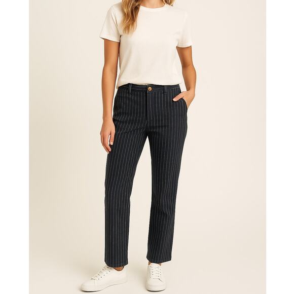 Dolce & Gabbana Mid Rise Straight Leg Gray Pinstripe Pants – Size 26 (IT 40) - Picture 1 of 5